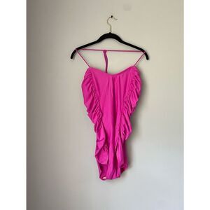 Esther Williams for Misty vintage raspberry pink one piece modest swimsuit